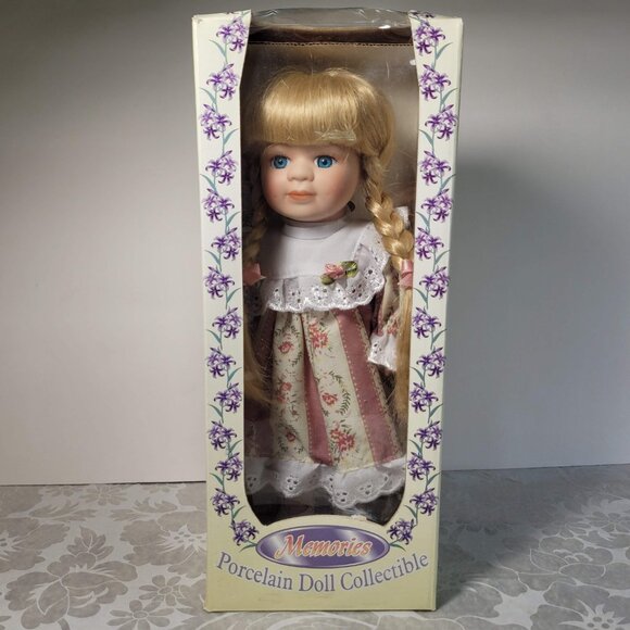 1996 Vintage Collectible Memories Porcelain 11" Doll Cuddle Wit w/Original Box - Picture 5 of 10